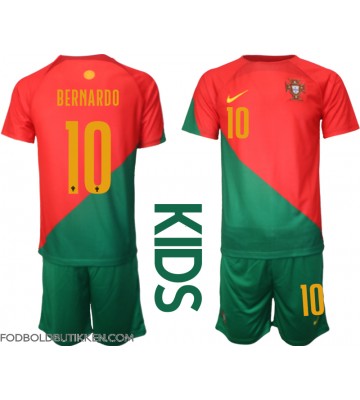 Portugal Bernardo Silva #10 Hjemmebanetrøje Børn VM 2022 Kortærmet (+ Korte bukser)